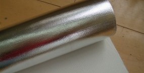 Glass-fibre fabric coated with aluminium film