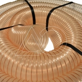 Su viduje integruota metaline spirale Plastena.lt - Poliurenatinės žarnos Poliuretano Flex oro ir abrazyvinių medžiagų siurbimui. 